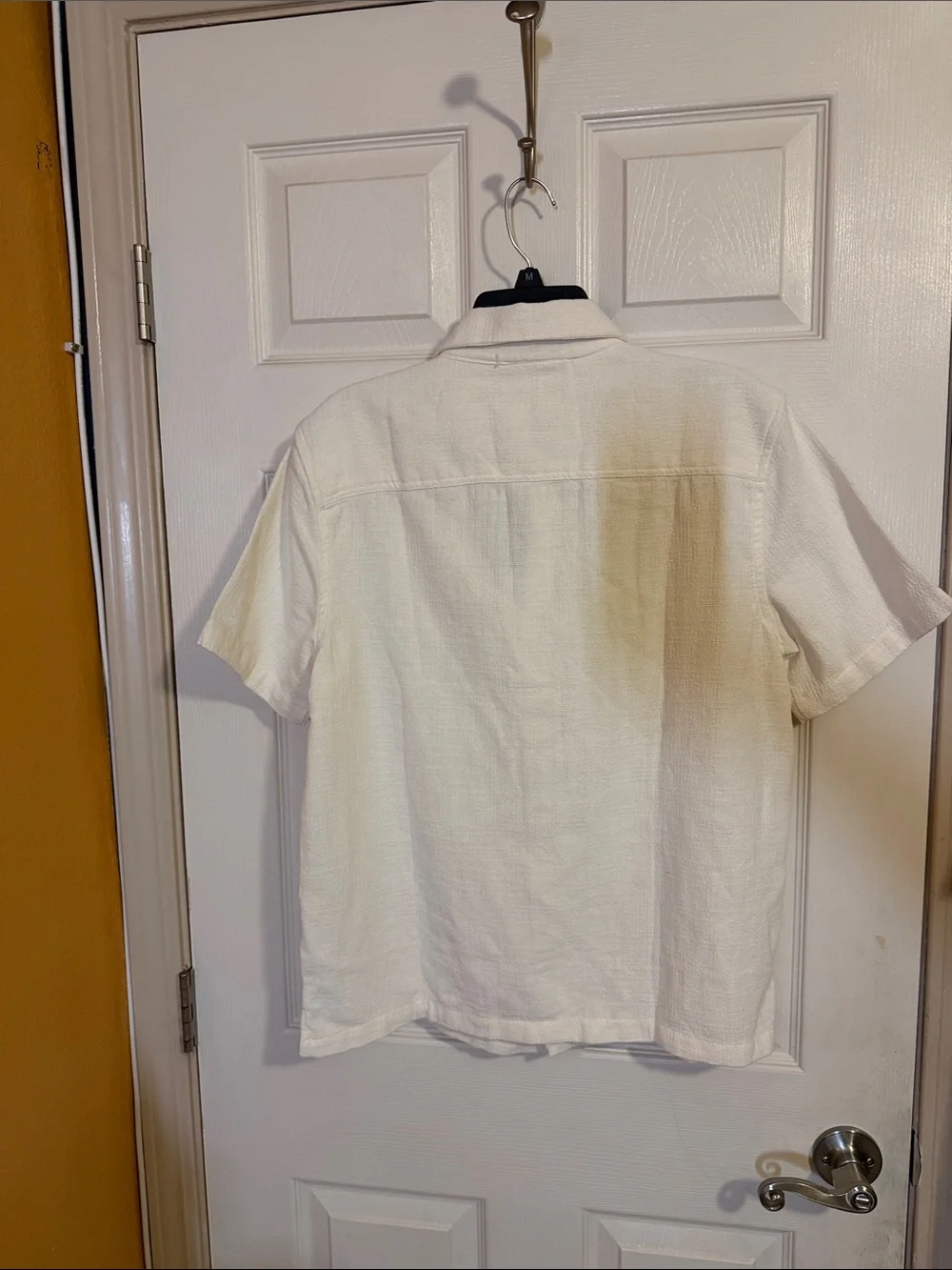 J. Crew Cream Short-Sleeve Textured Button-Down Shirt